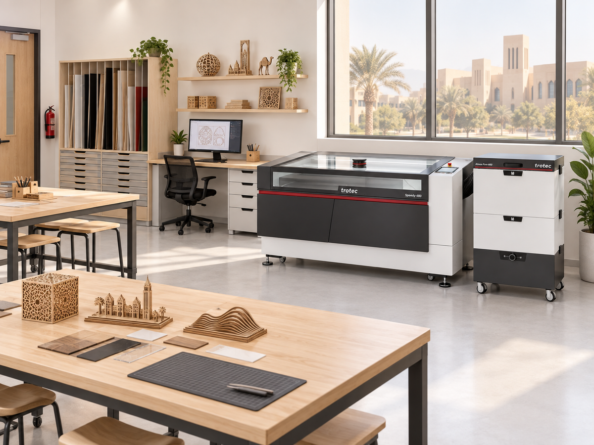 A teaching lab with laser machines