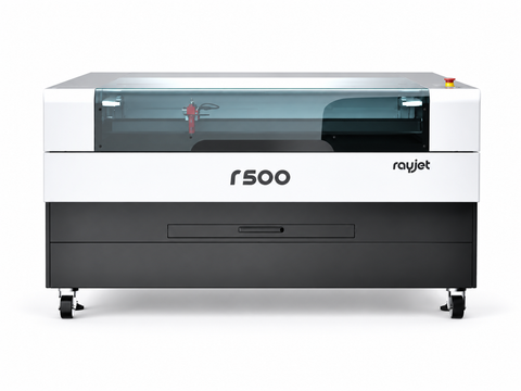 Trotec R500 laser cutter, front three-quarter view