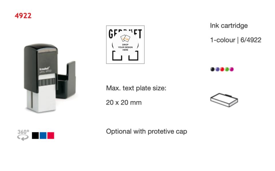 Trodat Original Printy Text square 4922 Customisable Stamp