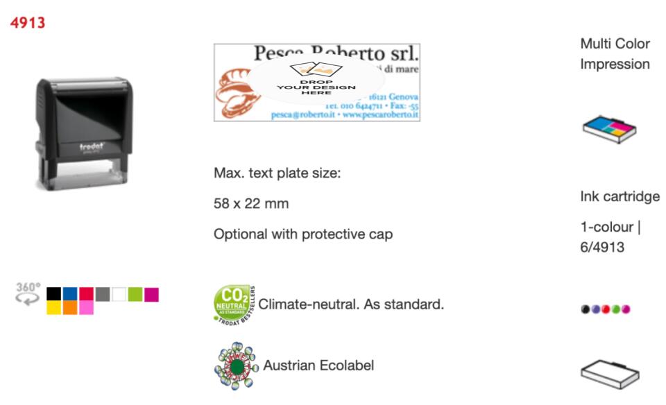 Trodat Original Printy Text Rectangular 4913 Customisable Stamp