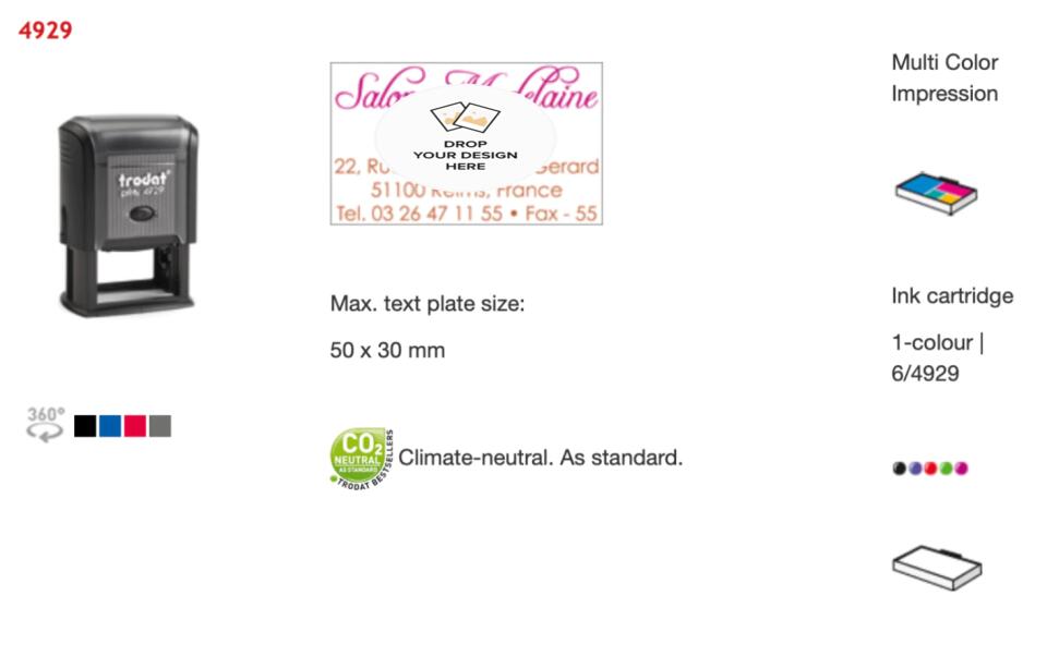 Trodat Original Printy Text Rectangular 4929 Customisable Stamp
