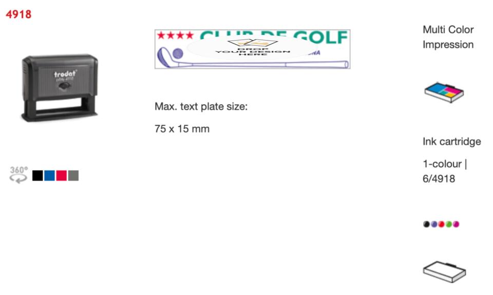 Trodat Original Printy Text Rectangular 4918 Customisable Stamp
