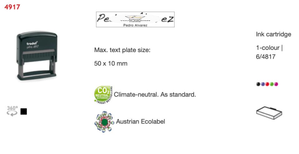 Trodat Original Printy Text Rectangular 4917 Customisable Stamp