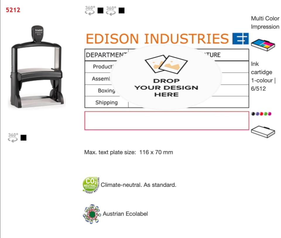 Trodat Professional Text Rectangular 5212 Customisable Stamp