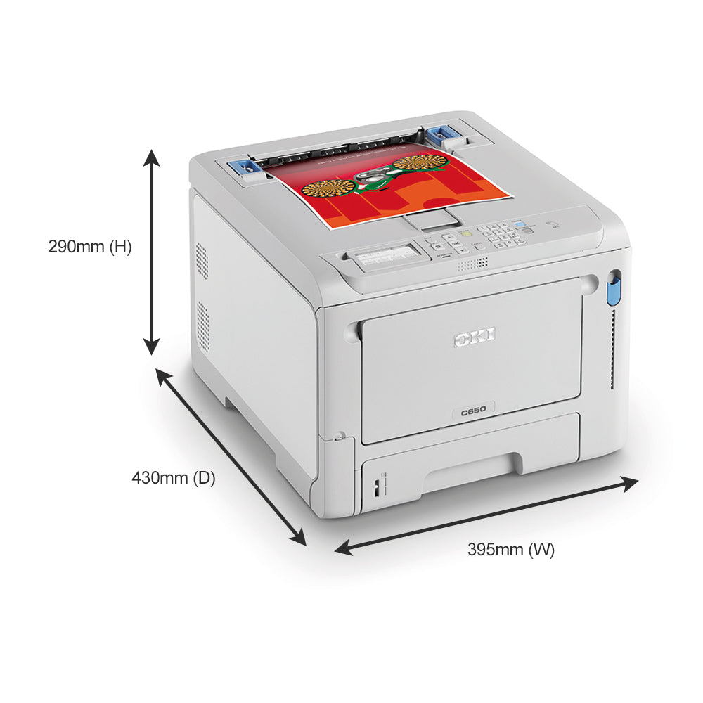 Oki C650DN TMT Enhanced A4 CMYK Colour Printer with Space Control Basic