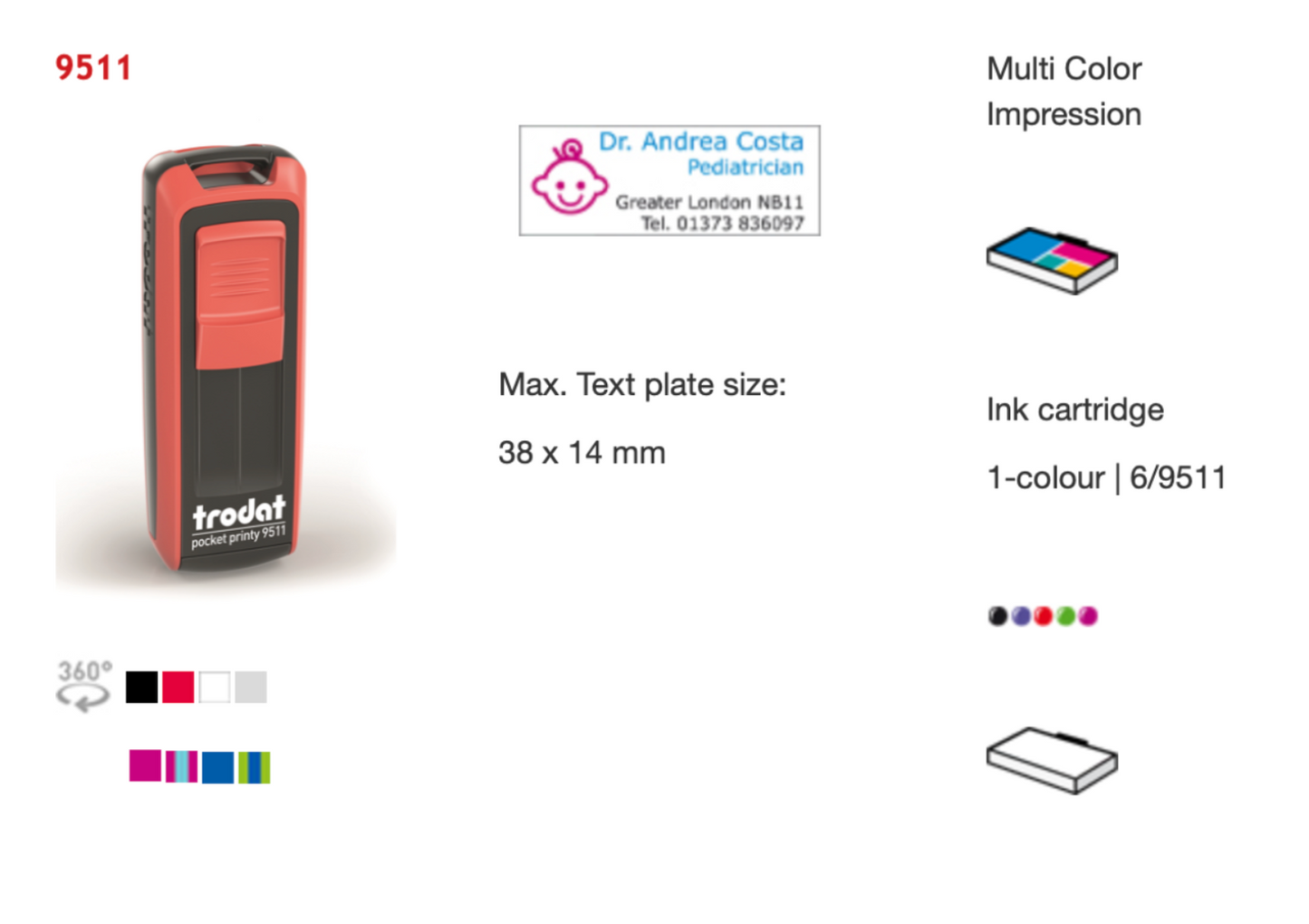 Trodat Pocket Printy Text 9511 | Trodat