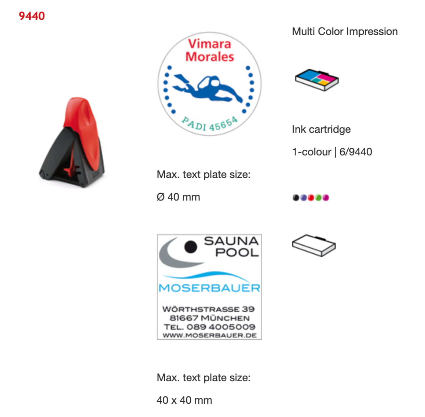 Trodat Mobile Printy Text Square/Round 9440 | Trodat