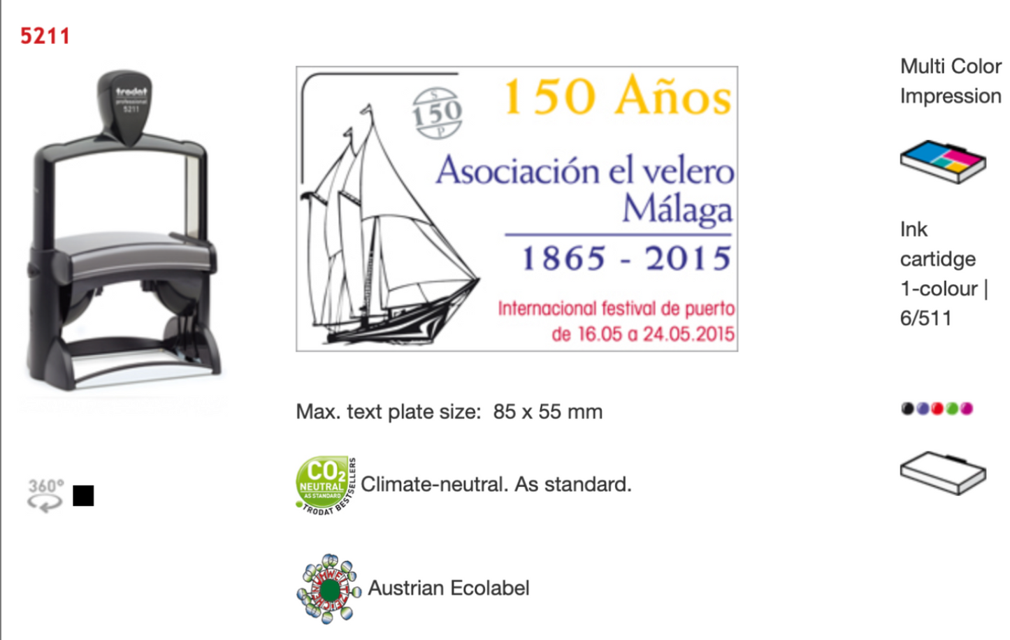 Trodat Professional Text Rectangular 5211 | Trodat