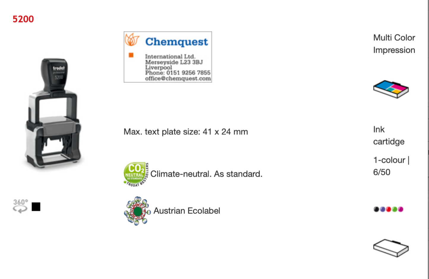 Trodat Professional Text Rectangular 5200 | Trodat