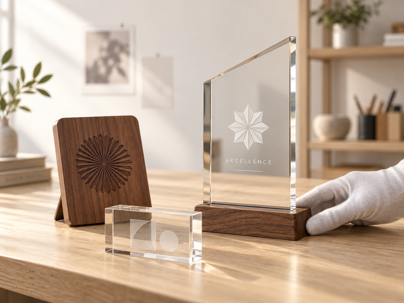 Engraved awards and recognition trophies