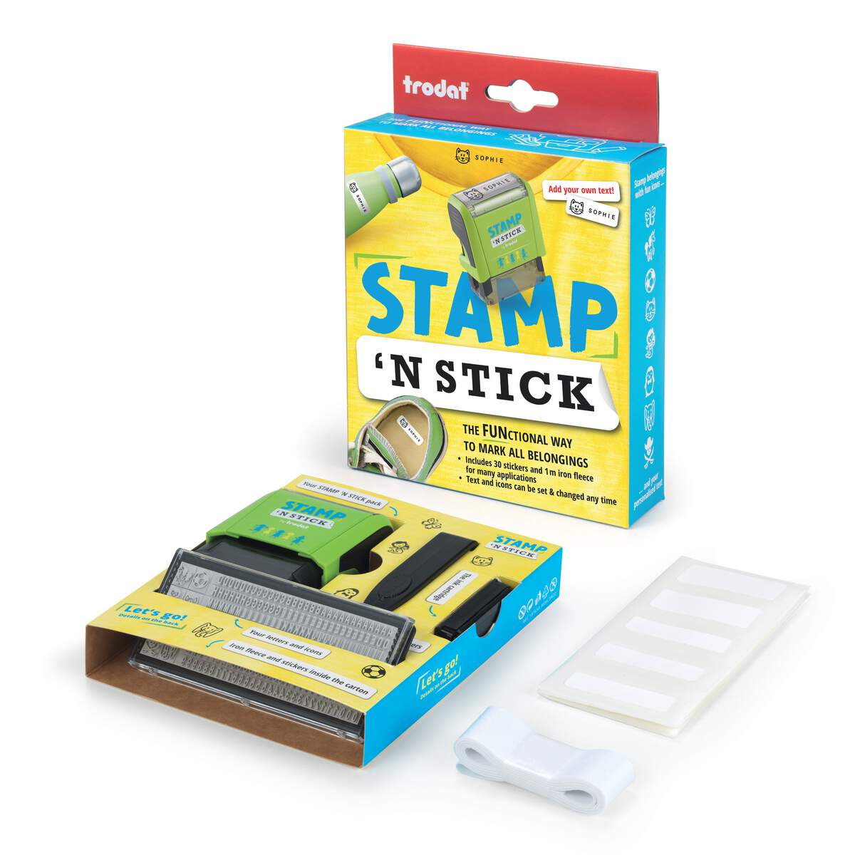 Trodat Stamp 'N Stick English Text 199019 Clothes and Personal Belongings DIY Stamper