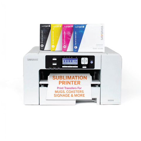 Sawgrass SG500 Printer + 4 Multi Color UHD SubliJet Inks + 50 A4 Sheet TruePix Heat Transfer Paper