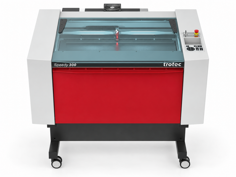 Trotec Speedy 300 laser engraver, front three-quarter view