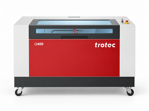 Trotec Q400 laser engraver, front three-quarter view