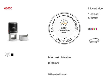 Trodat Original Printy Text Round 46050 Customisable Stamp