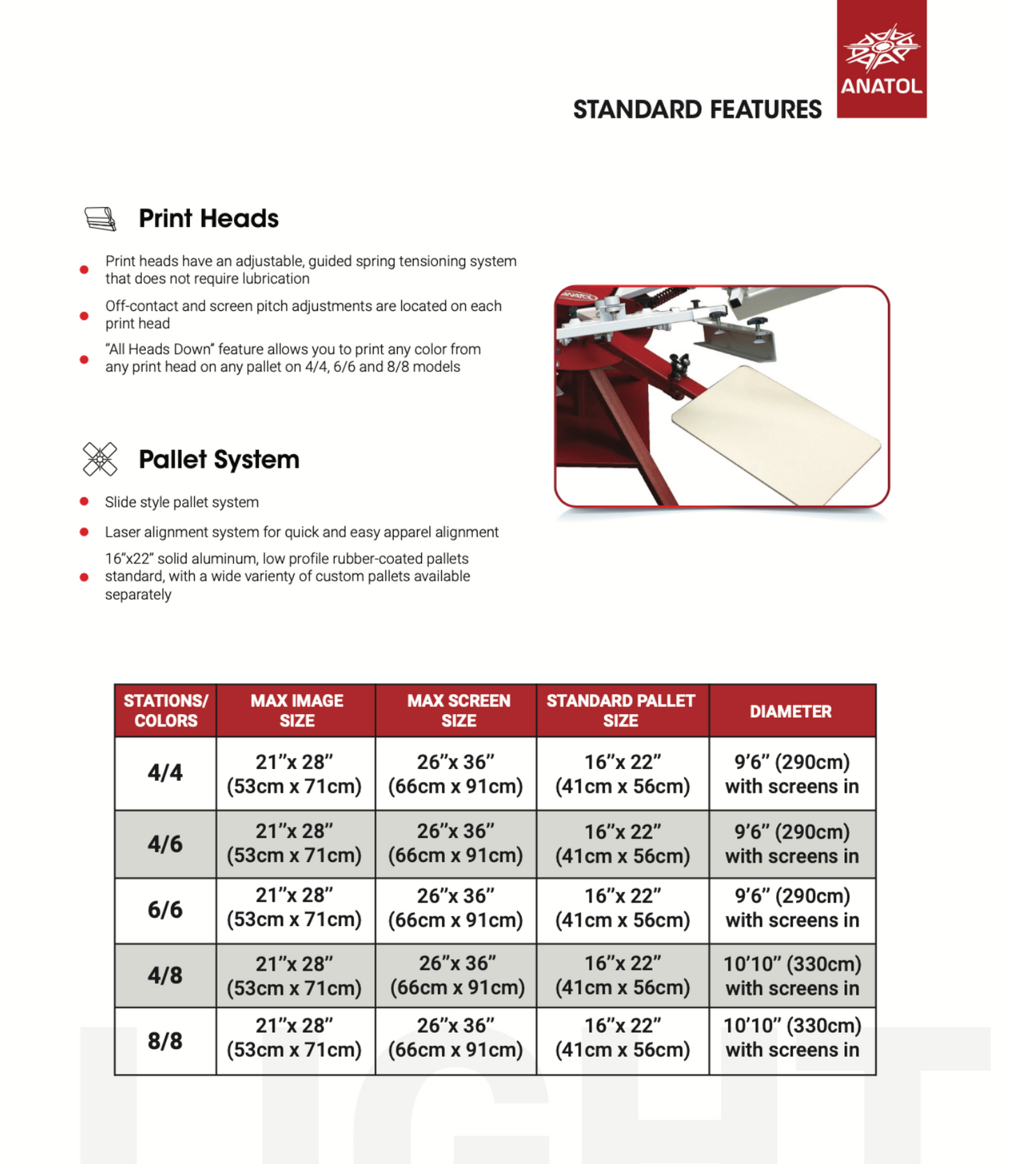 Anatol Lighting Manual Press 8 Stations/ 8 Colors | Anatol