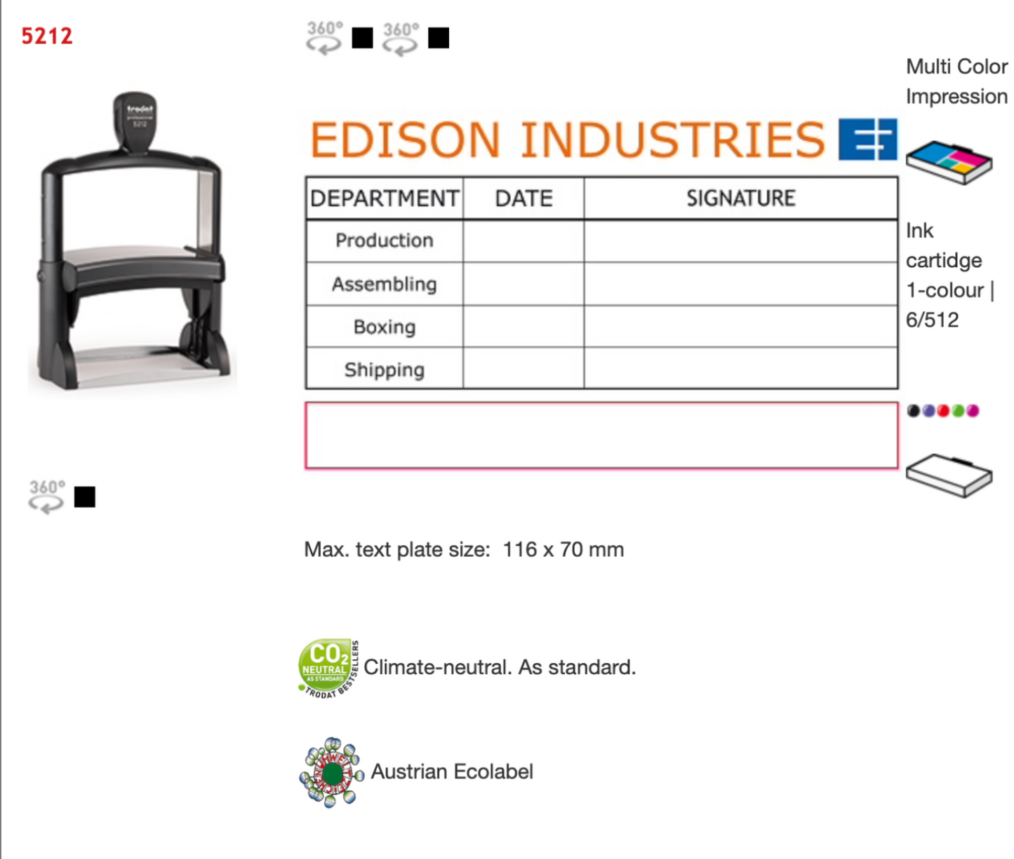 Trodat Professional Text Rectangular 5212 | Trodat