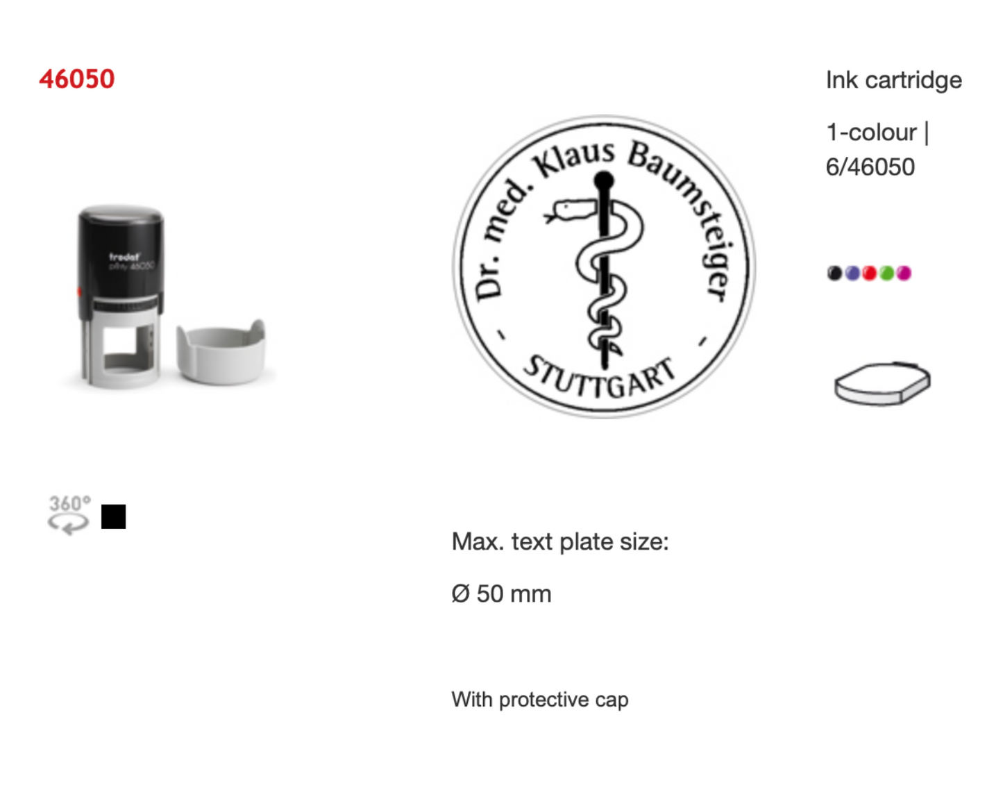 Trodat Original Printy Text Round 46050 | Trodat
