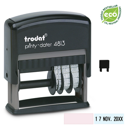 Trodat Original Printy Date With Text Rectangular 4813 English | Trodat