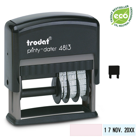 Trodat Original Printy Date With Text Rectangular 4813 English | Trodat