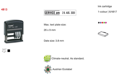 Trodat Original Printy Date With Text Rectangular 4813 English | Trodat