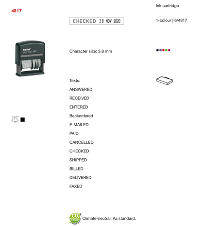 Trodat Original Printy Dial-a-phrase Rectangular 4817 | Trodat