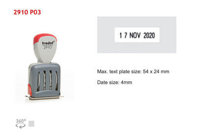 Trodat Classic Date And Text Rectangular 2910 P03 English | Trodat